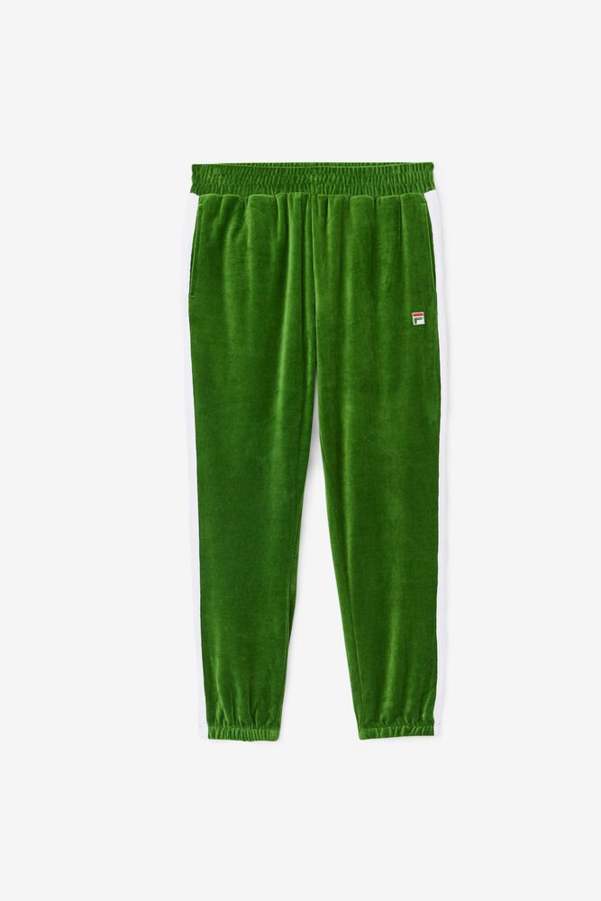 Fila Pants Brice Velour Mens Green - India KGZ-761302